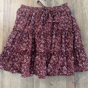 Hayden Floral Burgundy Skirt